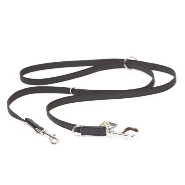 Guinzaglio IDC ® Color&Gray ® con doppio moschettone nero - JULIUS K9