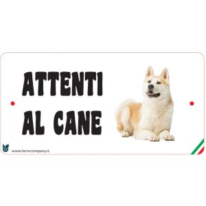Targa in FOREX con scritta "Attenti al cane" AKITA INU