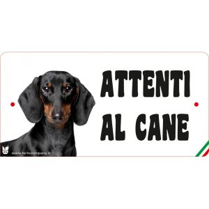 Targa in FOREX con scritta "Attenti al cane" BASSOTTO