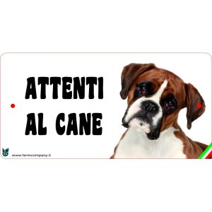Targa in FOREX con scritta "Attenti al cane" BOXER