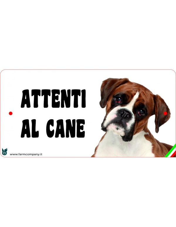 Targa in FOREX con scritta "Attenti al cane" BOXER