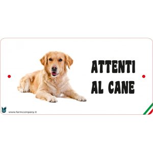 Targa in FOREX con scritta "Attenti al cane" GOLDEN RETRIEVER