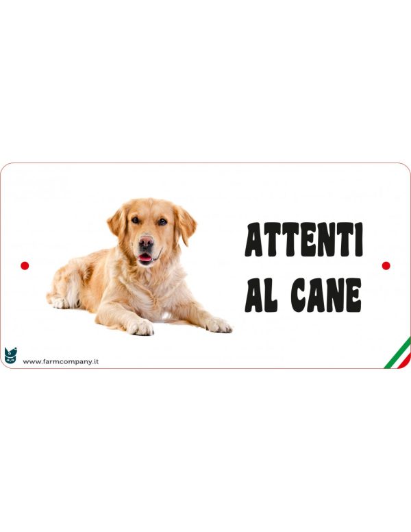 Targa in FOREX con scritta "Attenti al cane" GOLDEN RETRIEVER