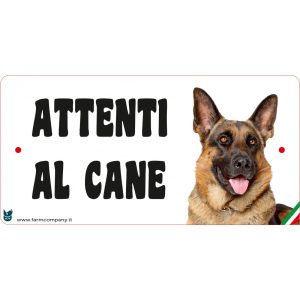 Targa in FOREX con scritta "Attenti al cane" PASTORE TEDESCO