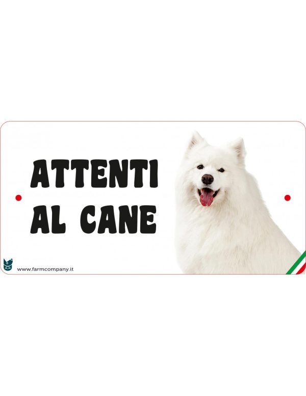 Targa in FOREX con scritta "Attenti al cane" SAMOIEDO