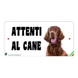 Targa in FOREX con scritta "Attenti al cane" SETTER IRLANDESE