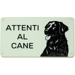 Targa "Attenti al cane" bicolore personalizzata - Xeven