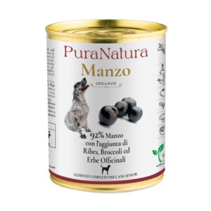 PATÉ SENIOR MANZO E RIBES NERO 400 g - PuraNatura
