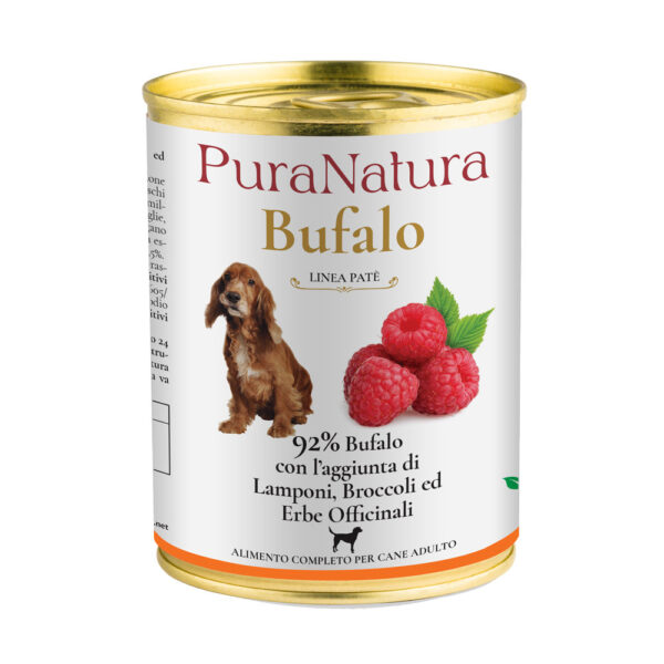 PATÉ ADULT BUFALO LAMPONI 400 g - PuraNatura