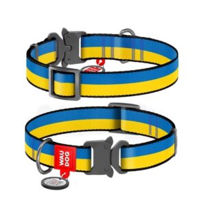Collare nylon QR chiusura metallo Giallo Blu - WAUDOG