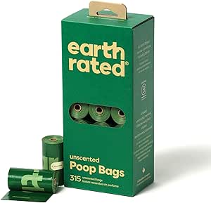 315 sacchetti igienici, 21 rotolini senza profumazione - earth rated