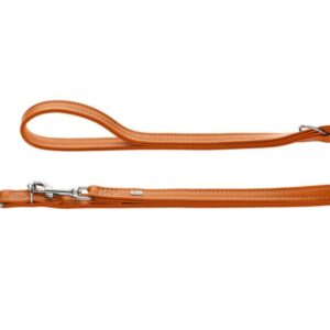 Guinzaglio regolabile in pelle CANNES Arancione - HUNTER