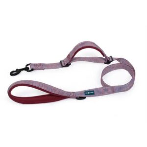 Guinzaglio IMBOTTITO IN NYLON CON DOPPIA MANIGLIA LINEA DELUXE 120 cm Rosso - FARM COMPANY