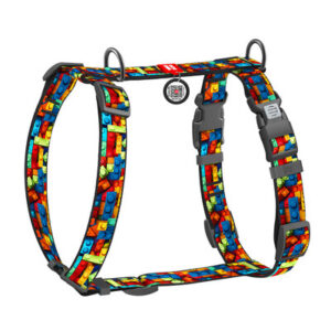 Pettorina ad H regolabile in nylon con QR passport "Blocks"- WAUDOG