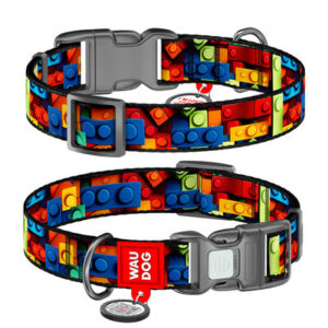 Collare regolabile in nylon con QR passport "Blocks"- WAUDOG