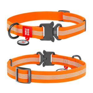 Collare regolabile Impermeabile riflettente con fibbia in metallo Fastex e con QR passport - WAUDOG