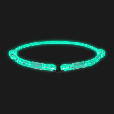 Collare identificativo in paracord fosforescente Glow in the Dark – Blu Azzurro - WAUDOG - immagine 3