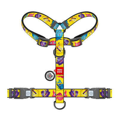Pettorina ad H regolabile in nylon con QR passport "Furry monsters"- WAUDOG - immagine 2