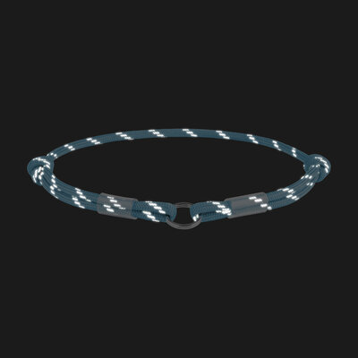 Collare identificativo in paracord fosforescente Glow in the Dark – Blu Azzurro - WAUDOG - immagine 2