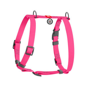 Pettorina ad H impermeabile in nylon con QR passport Fuxia - WAUDOG