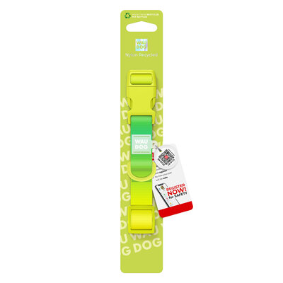 Collare regolabile in nylon riciclato con QR passport "Verde sfumato"- WAUDOG - immagine 2