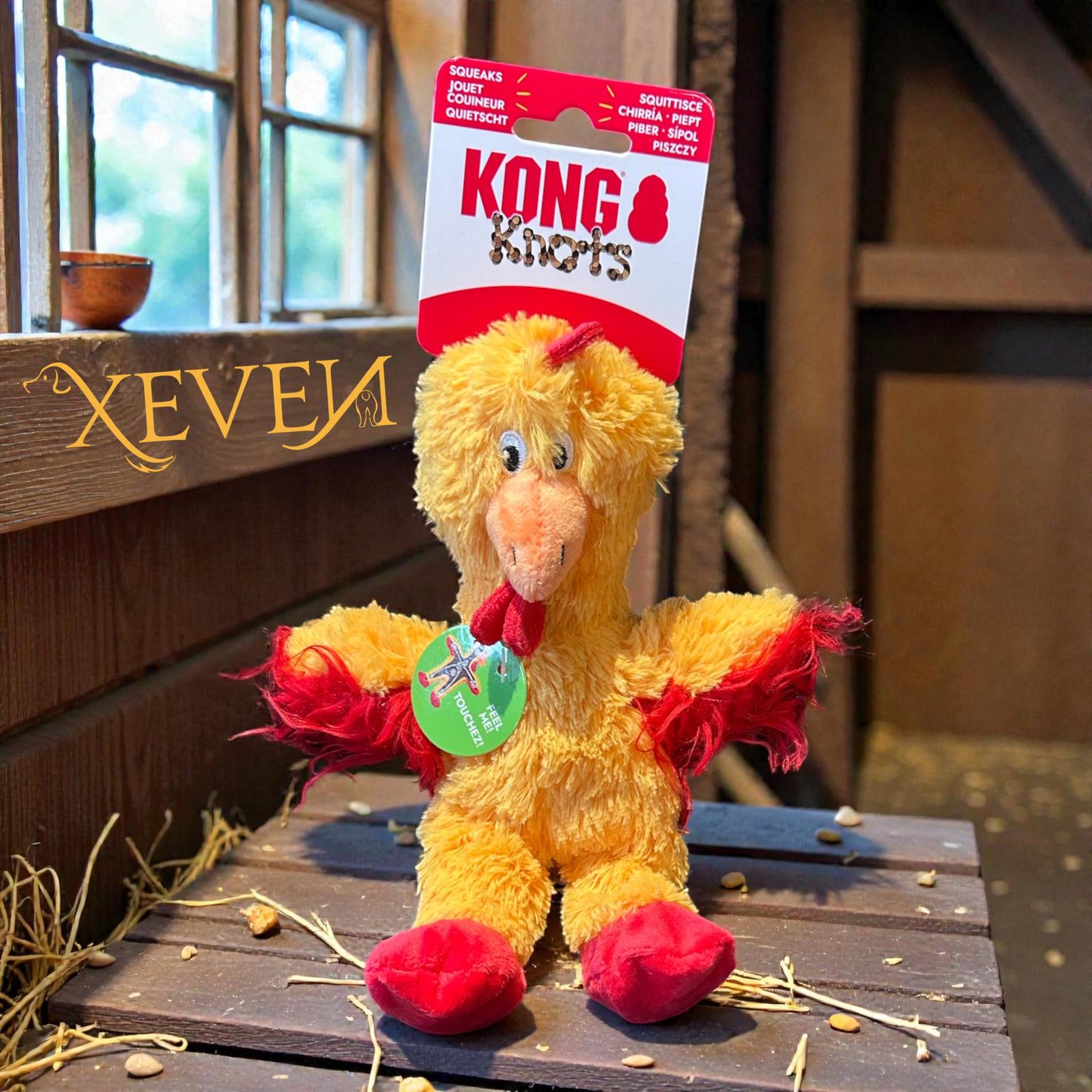 Gioco in Peluche con Corda Interna e Squeak Knots Chicken Small - KONG - immagine 6