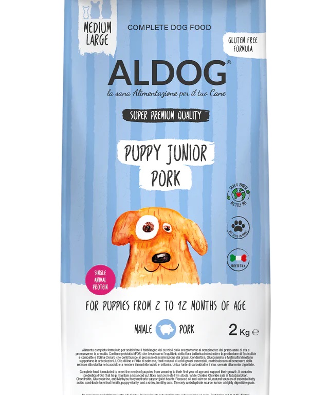 Crocchette per cuccioli Puppy-Junior Pork 2 kg - ALDOG