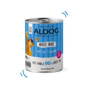 Alimento umido completo per cani adulti White Wave Pesce Bianco 96%- Aldog