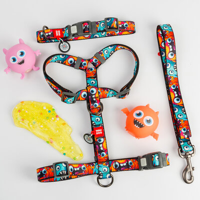 Collare regolabile in nylon con QR passport "Toothed monsters"- WAUDOG - immagine 3