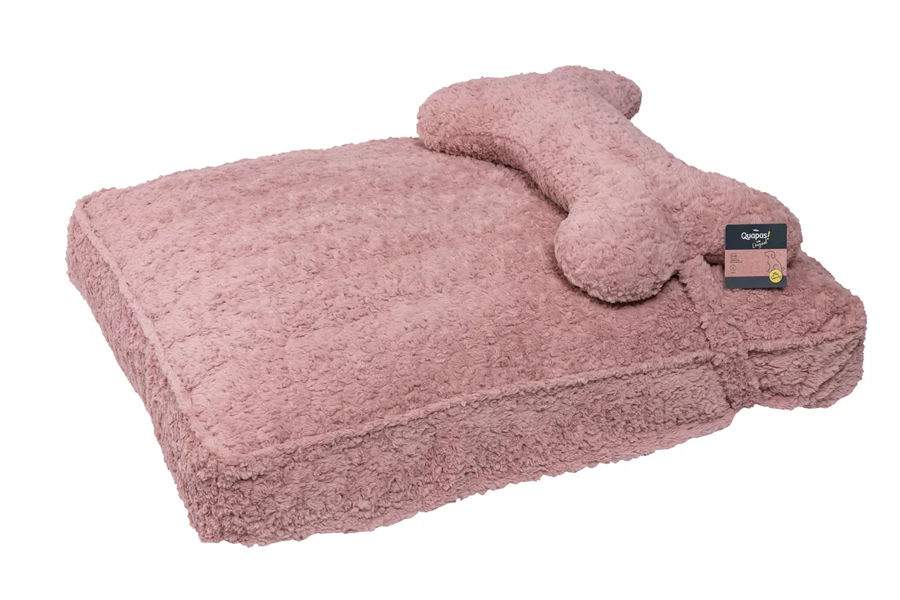 Cuccia per Cani con Cuscino a Forma di Osso Rosa - Quapas! - immagine 2