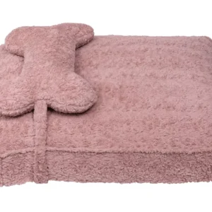 Cuccia per Cani con Cuscino a Forma di Osso Rosa - Quapas!