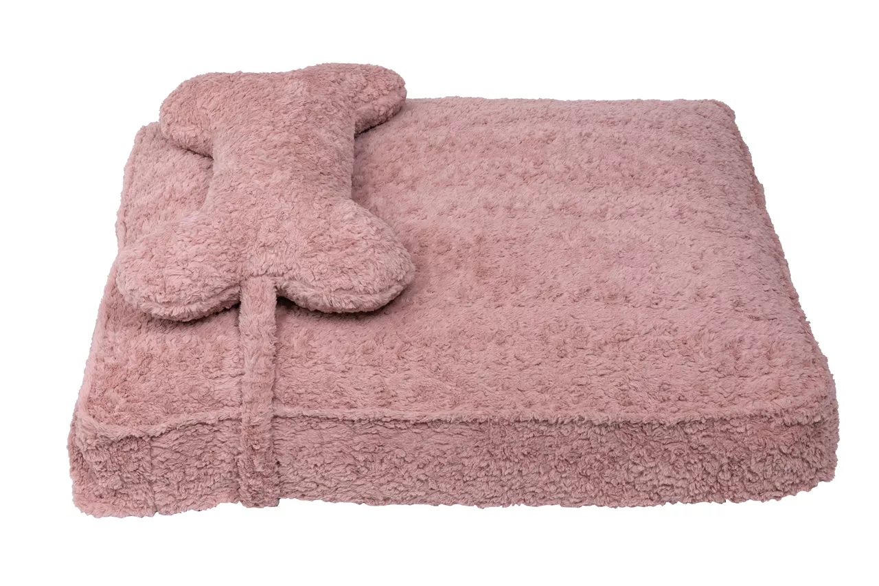 Cuccia per Cani con Cuscino a Forma di Osso Rosa – Quapas!