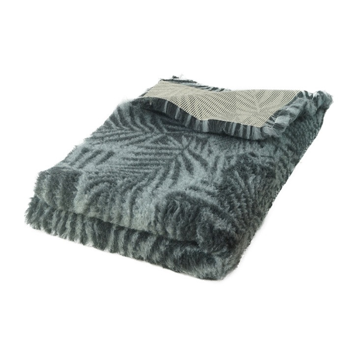 Vet Bed morbido, caldo e antiscivolo grigio con foglie 150×100 cm