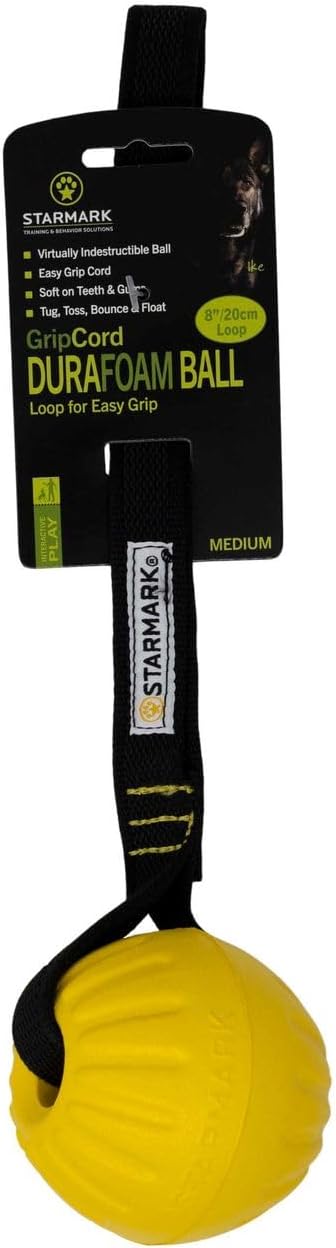 Palla con corda per cani GripCord DuraFoam Ball Medium - Starmark - immagine 3