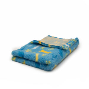Vet Bed morbido, caldo e antiscivolo azzurro ossa e zampe 150x100 cm