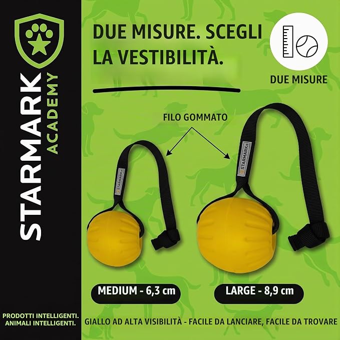 Palla con corda per cani GripCord DuraFoam Ball Medium - Starmark - immagine 2