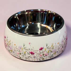 Ciotola in Acciaio Inox con Decorazione Floreale 0,45 l / Ø 17,5 cm - TRIXIE