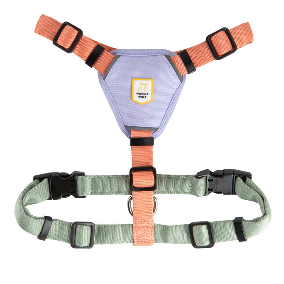 Pettorina Regolabile e Realizzata con Materiali Riciclati Color block mix rosa salmone - WOOLLY WOLF